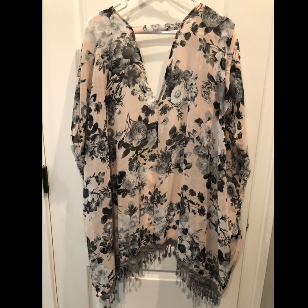 Blush Floral Kimono Cardigan